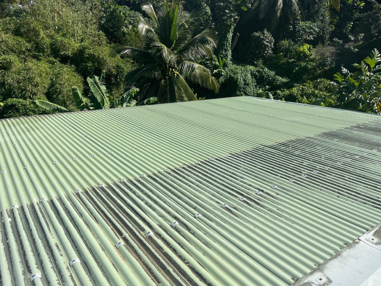 Réalisation de nettoyage de toiture en Martinique - toiture propre après intervention